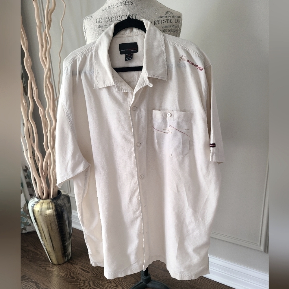 Vintage Fubu the collection men's shirt sz.2X ivory color